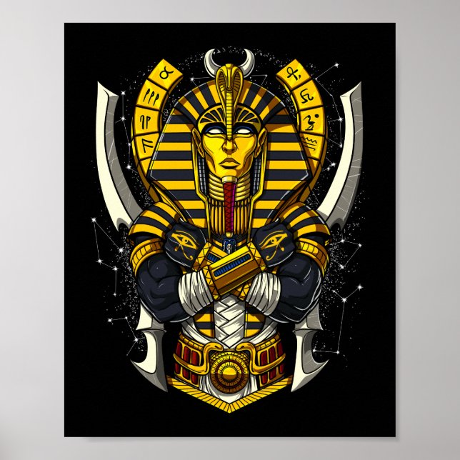 Ägyptischer Pharao Tutankhamun Antiker König Tut Poster (Vorne)