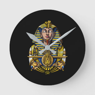 Ägyptischer Pharao Tutankhamun König Tut Runde Wanduhr