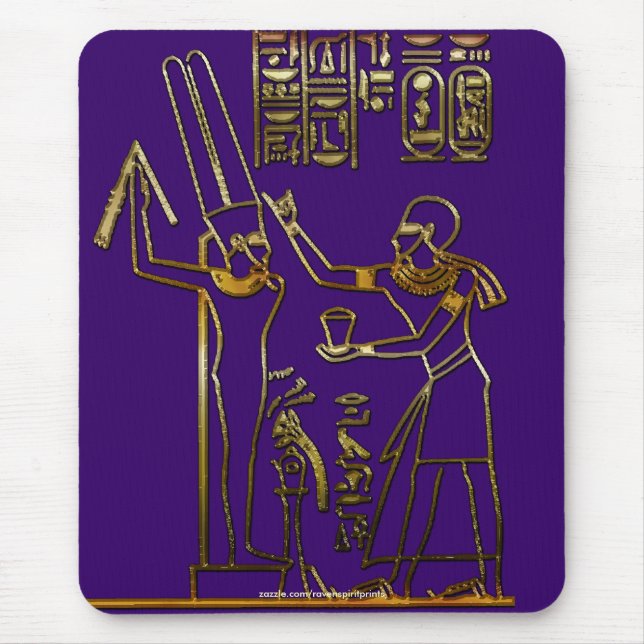 Ägyptischer Pharao und Hieroglyphen Mousepad (Vorne)