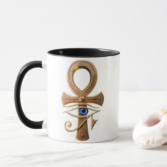 ägyptischer Pharaonen Kunstkaffee Tasse (Mit Donut)