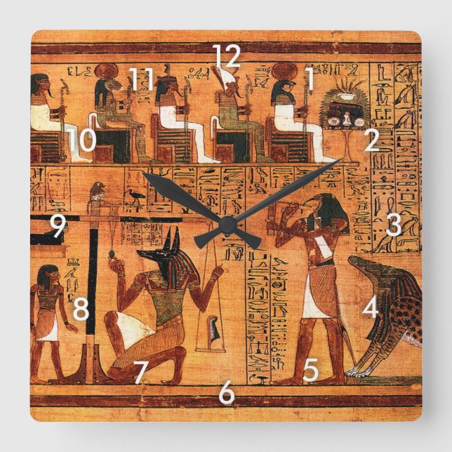 Ägyptischer Royal Papyrus Quadratische Wanduhr (Vorderseite)
