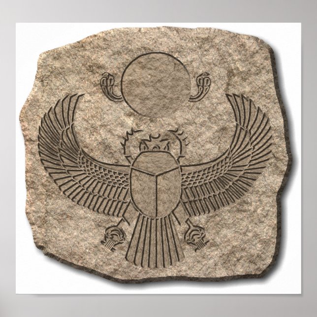 Ägyptischer Sacred Scarab Stone Poster (Vorne)