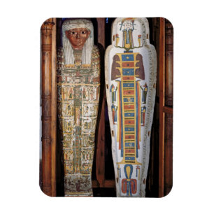 Ägyptischer Sarkophag, bedeckt mit Hieroglyphen (p Magnet
