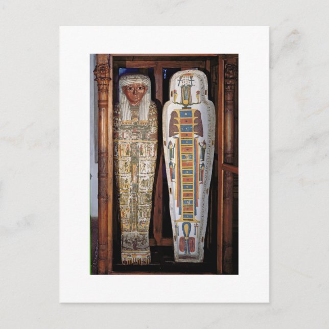 Ägyptischer Sarkophag bedeckt mit Hieroglyphen (p Postkarte (Vorderseite)