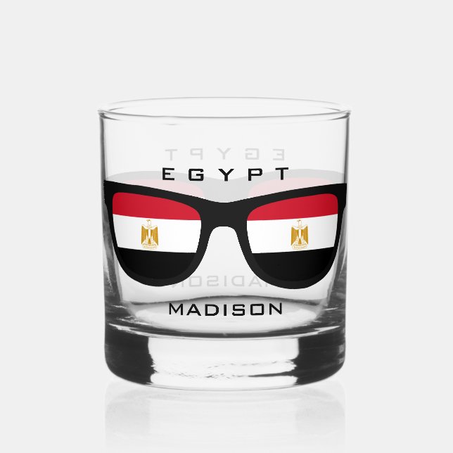 Ägyptischer Shades-individuelle Name Whiskyglas (Vorderseite)