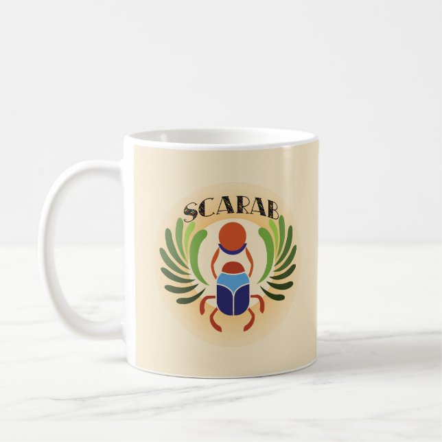 Ägyptischer Skarab-Käfer. Klassik des alten Ägypte Kaffeetasse (Links)