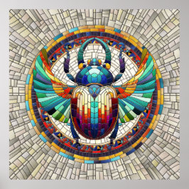 Ägyptischer Skarab-Käfer - Mosaikkunst Poster