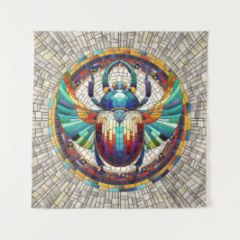 Ägyptischer Skarab-Käfer - Mosaikkunst Wandteppich