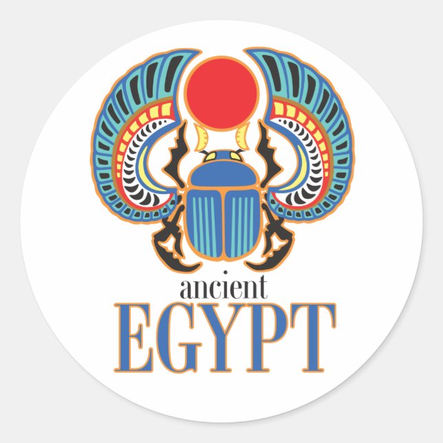 ägyptischer Skarabäenkäfer Altes Ägypten Runder Aufkleber (Vorderseite)