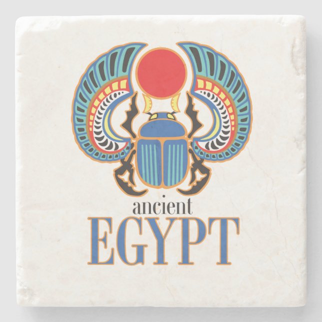 ägyptischer Skarabäenkäfer Altes Ägypten Steinuntersetzer (Vorderseite)