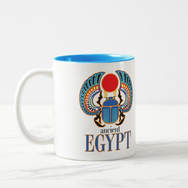 ägyptischer Skarabäenkäfer Altes Ägypten Zweifarbige Tasse (Links)