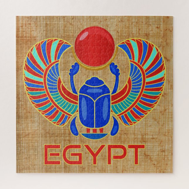 Ägyptischer Skarabäus mit dem Wort Ägypten (Vertikal)