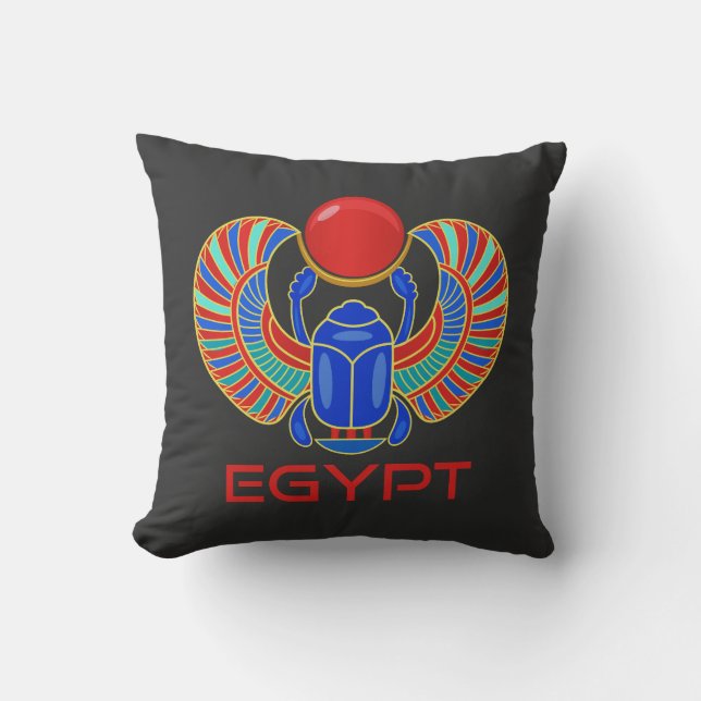 Ägyptischer Skarabäus mit dem Wort Ägypten Kissen  (Vorderseite)