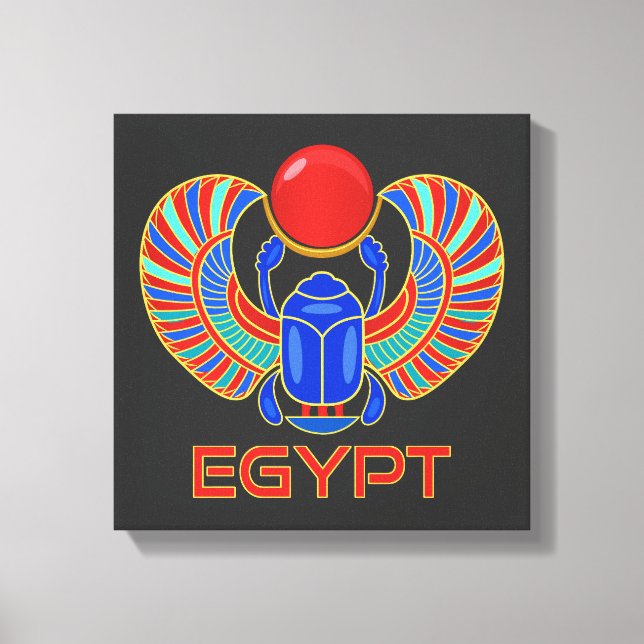 Ägyptischer Skarabäus mit dem Wort Ägypten Leinwanddruck (Vorderseite)