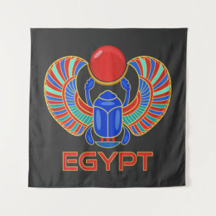Ägyptischer Skarabäus mit dem Wort Ägypten Tapest Wandteppich
