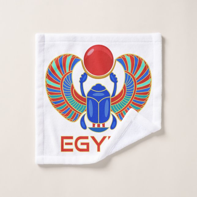 Ägyptischer Skarabäus mit dem Wort Ägypten Waschlappen (Waschlappen)
