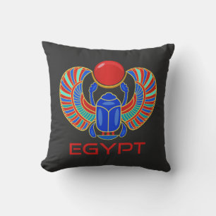 Ägyptischer Skarabäus mit dem Wort Ägypten Wurfkis Kissen