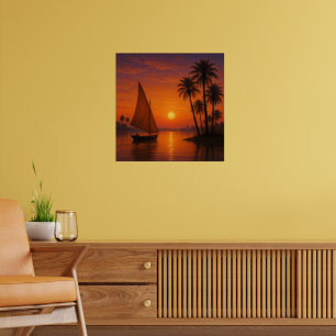 Ägyptischer Sonnenuntergang - Nile River View Post Poster