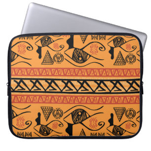 Ägyptischer Streifen, Vintager Stammesmotiv. Laptopschutzhülle