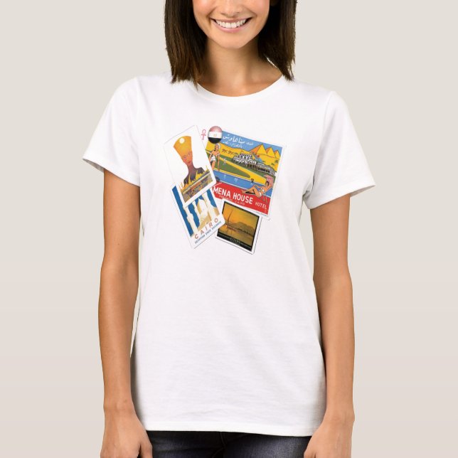 Ägyptischer Vintager Reiseplakat-T - Shirt für (Vorderseite)