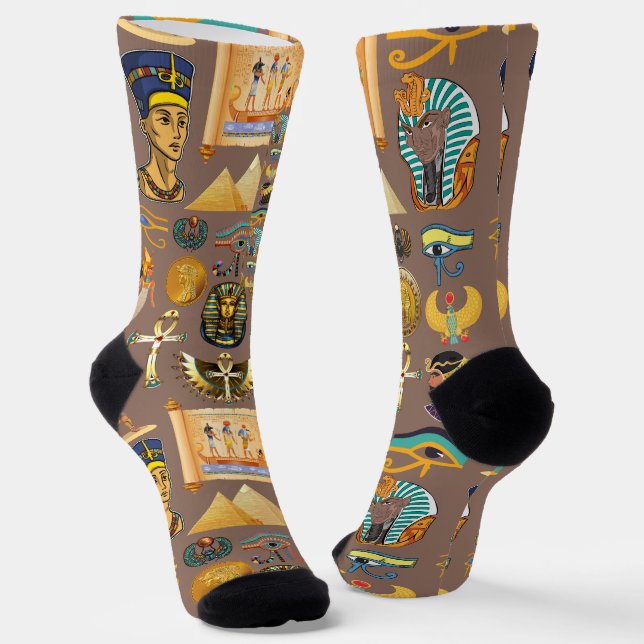 Ägyptisches altes Hieroglyphisches Muster Socken (Gewinkelt)