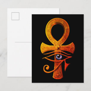 Ägyptisches Ankh Auge des Horus Altes Symbol Schüt Postkarte