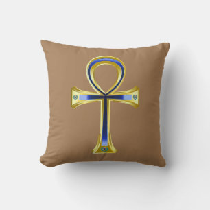 Ägyptisches Ankh und Skarabäen Kissen