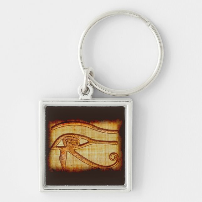 Ägyptisches Auge des Horus Antiker Papyrus-Effekt  Schlüsselanhänger (Vorne)