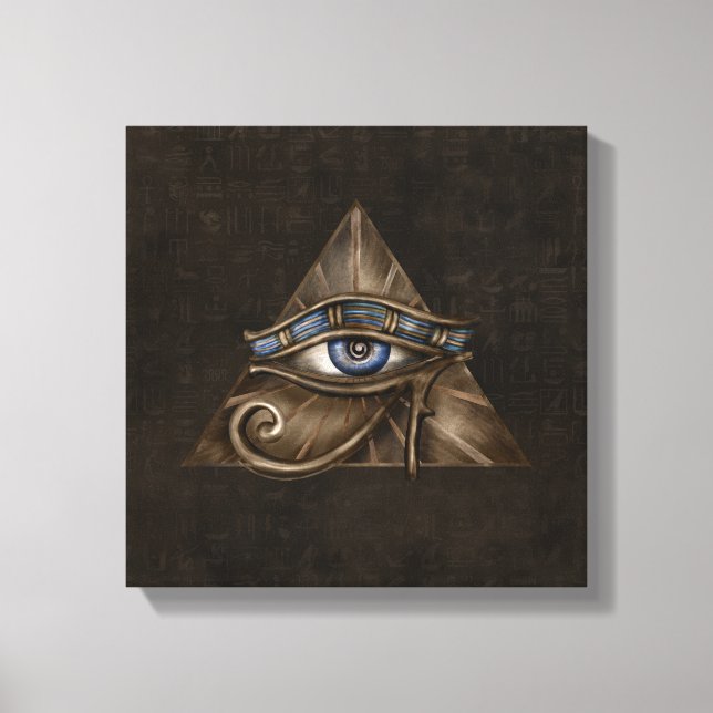 Ägyptisches Auge des Horus - digitale Kunst des Wa Leinwanddruck (Vorderseite)