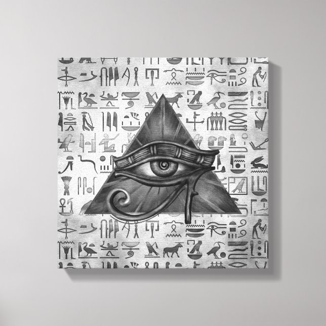 Ägyptisches Auge des Horus - digitale Kunst des Wa Leinwanddruck (Vorderseite)