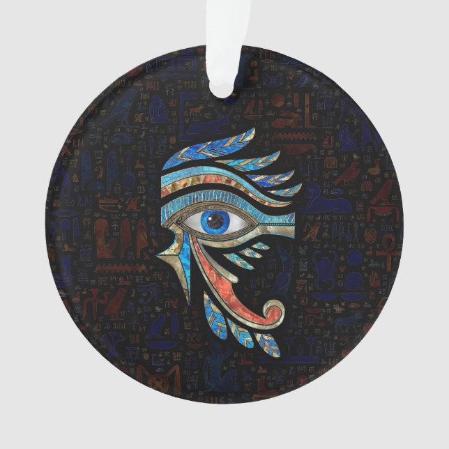 Ägyptisches Auge des Horus - Edelsteine und Gold Ornament (Vorderseite)