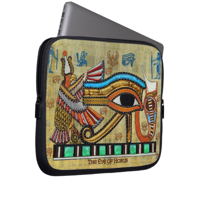 Ägyptisches Auge des Horus II Art Laptop-Sieb Laptopschutzhülle (Vorne Rechts)