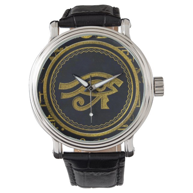 Ägyptisches Auge des Horus - Wadjet Armbanduhr (Vorderseite)
