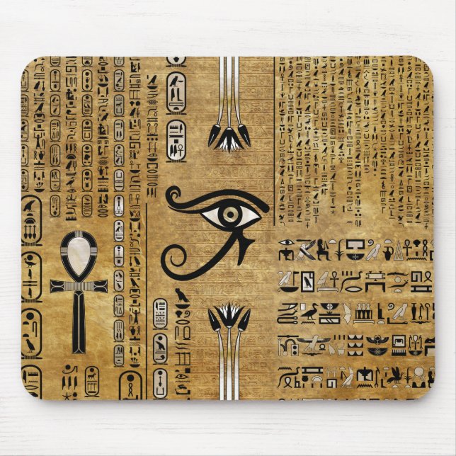 Ägyptisches Auge des Horus - Wadjet-Ornament Mousepad (Vorne)