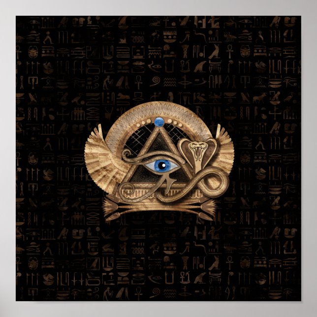 Ägyptisches Auge des Horus - Wadjet-Ornament Poster (Vorne)