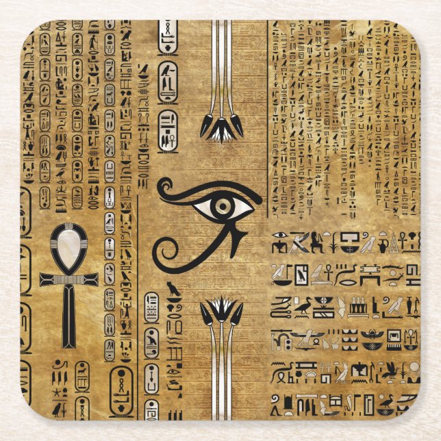 Ägyptisches Auge des Horus - Wadjet-Ornament Rechteckiger Pappuntersetzer (Vorderseite)