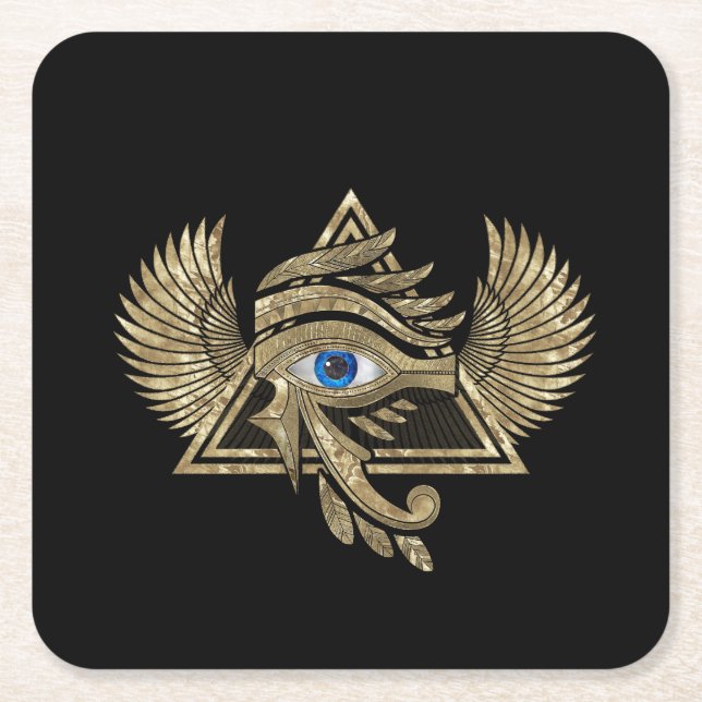 Ägyptisches Auge des Horus - Wadjet-Ornament Rechteckiger Pappuntersetzer (Vorderseite)