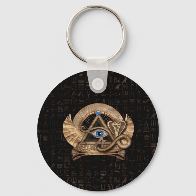 Ägyptisches Auge des Horus - Wadjet-Ornament Schlüsselanhänger (Vorderseite)