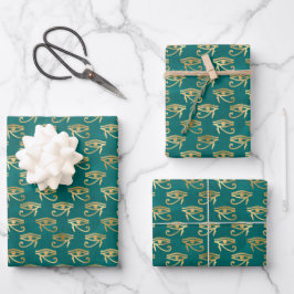 Ägyptisches Auge des Musters Trio Geschenkpapier Set