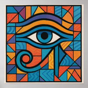 Ägyptisches Auge von Horus - Modernes Abstrakt Poster
