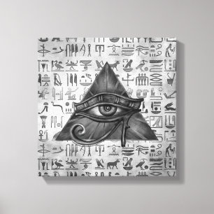 Ägyptisches Auge von Horus - Wadjet Digital Kunst Leinwanddruck