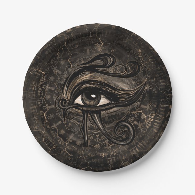 Ägyptisches Auge von Horus - Wadjet Digital Kunst Pappteller (Vorderseite)
