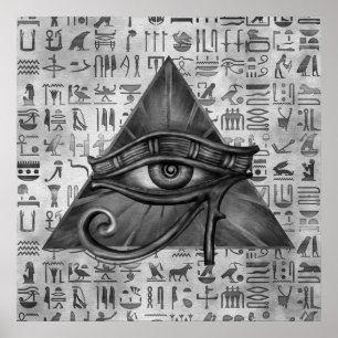 Ägyptisches Auge von Horus - Wadjet Digital Kunst Poster