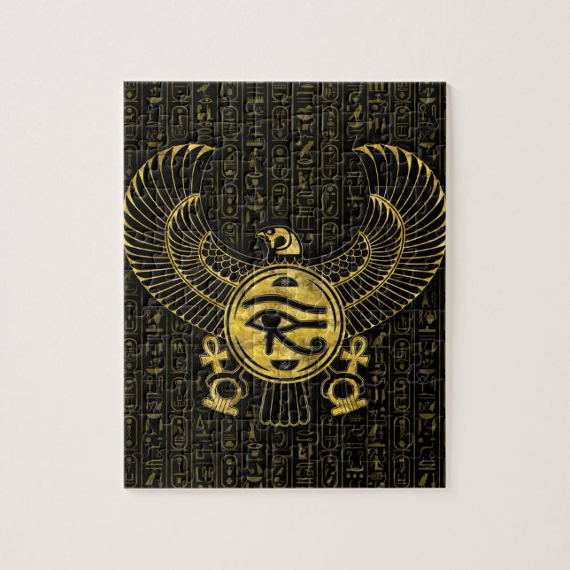 Ägyptisches Auge von Horus - Wadjet Gold und (Vertikal)