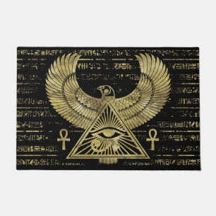 Ägyptisches Auge von Horus - Wadjet Gold und Fußmatte