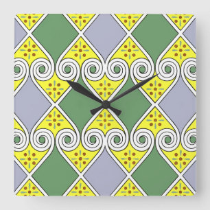 Ägyptisches Design #9 in Emporio Moffa Quadratische Wanduhr