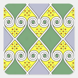 Ägyptisches Design #9 in Emporio Moffa Quadratischer Aufkleber