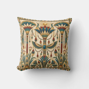 Ägyptisches Elfenbein-Lotus-Juwel-Ornament-Wurfkis Kissen