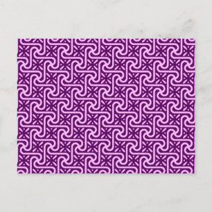ägyptisches Fliesenmuster, Amethyst und Orchidee Postkarte