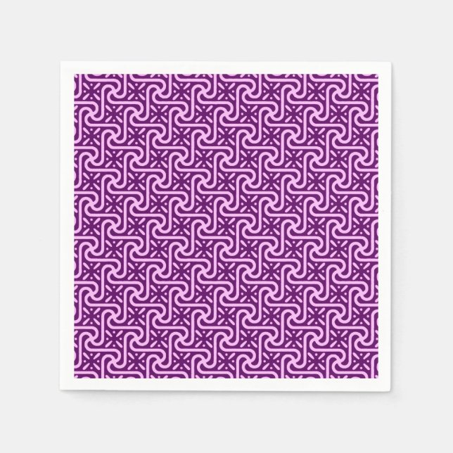 Ägyptisches Fliesenmuster, Amethyst und Orchidee Serviette (Vorderseite)